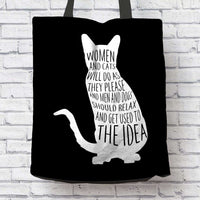 Load image into Gallery viewer, Designs by MyUtopia Shout Out:Women and Cats Fabric Totebag Reusable Shopping Tote
