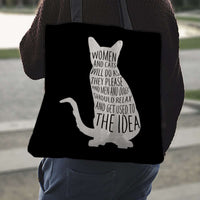 Load image into Gallery viewer, Designs by MyUtopia Shout Out:Women and Cats Fabric Totebag Reusable Shopping Tote
