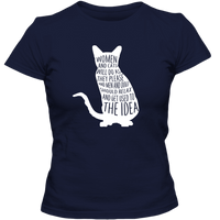Load image into Gallery viewer, Designs by MyUtopia Shout Out:Women and Cats Will do as they please Adult Ladies Classic Tees,S / Navy,Adult Ladies Classic Tees
