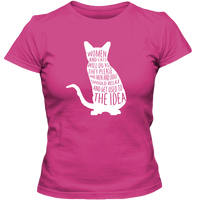Load image into Gallery viewer, Designs by MyUtopia Shout Out:Women and Cats Will do as they please Adult Ladies Classic Tees,S / Cyber Pink,Adult Ladies Classic Tees
