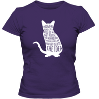 Load image into Gallery viewer, Designs by MyUtopia Shout Out:Women and Cats Will do as they please Adult Ladies Classic Tees,S / Purple,Adult Ladies Classic Tees
