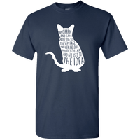 Load image into Gallery viewer, Designs by MyUtopia Shout Out:Women and Cats Will Do As They Please Adult Unisex Tee,S / Navy,Adult Unisex T-Shirt
