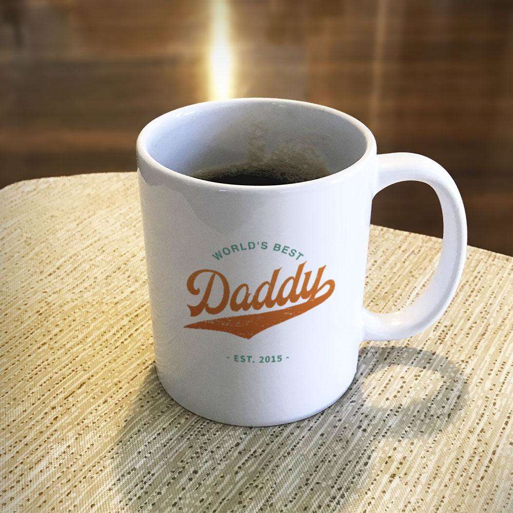 Designs by MyUtopia Shout Out:World's Best Daddy Personalized Coffee Mug - White,11oz / White,Ceramic Coffee Mug