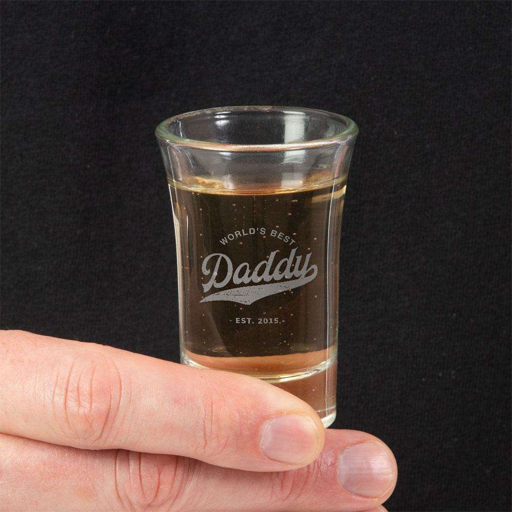 Designs by MyUtopia Shout Out:World's Best Daddy Personalized Laser Etched Shot Glass