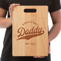 Load image into Gallery viewer, Designs by MyUtopia Shout Out:World&#39;s Best Daddy Personalized Maple Laser Engraved Cutting Board
