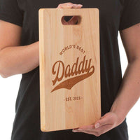 Load image into Gallery viewer, Designs by MyUtopia Shout Out:World&#39;s Best Daddy Personalized Maple Laser Engraved Cutting Board
