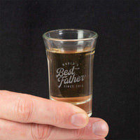 Load image into Gallery viewer, Designs by MyUtopia Shout Out:World&#39;s Best Father Since Personalized Laser Etched Shot Glass
