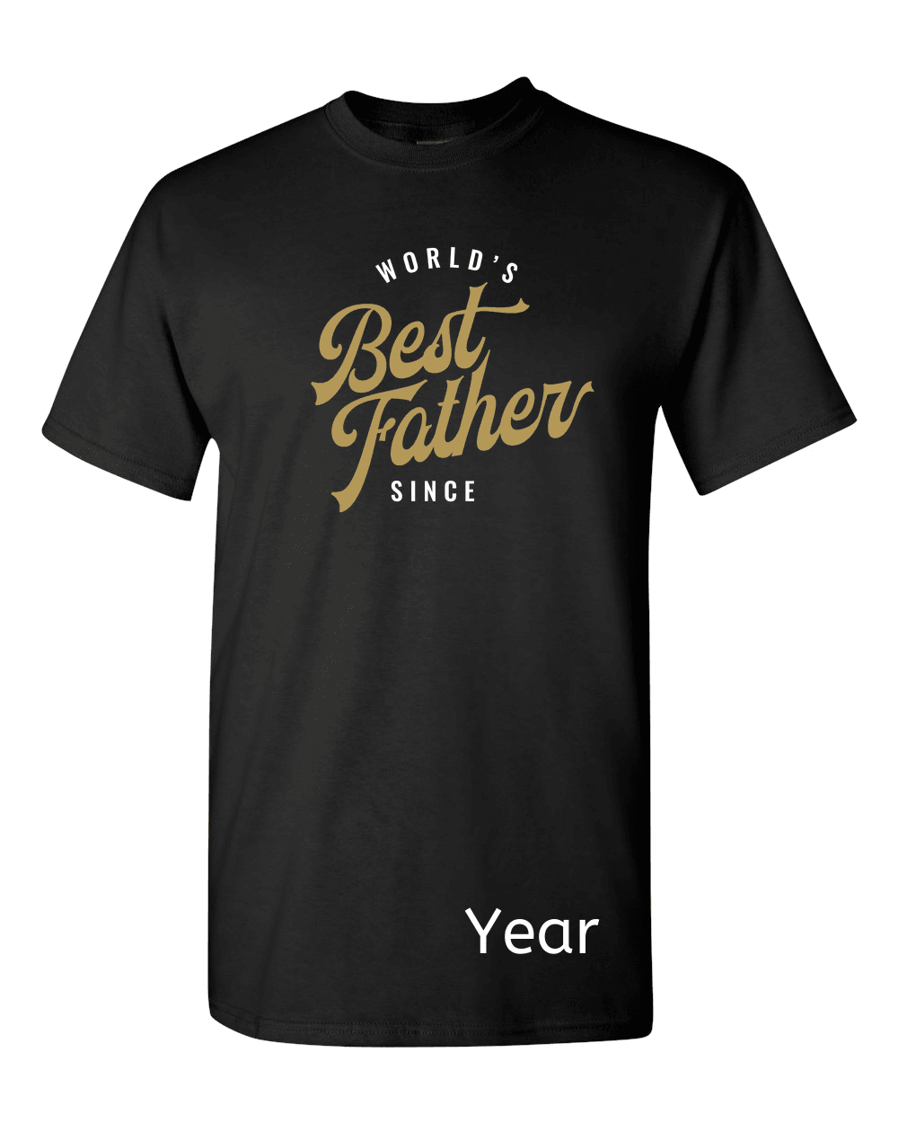 Designs by MyUtopia Shout Out:World's Best Father Since Personalized with Year Adult Unisex T-Shirt,Black / S,Adult Unisex T-Shirt