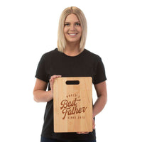 Load image into Gallery viewer, Designs by MyUtopia Shout Out:World&#39;s Best Father Since Personalized Year Engraved Maple Cutting Board
