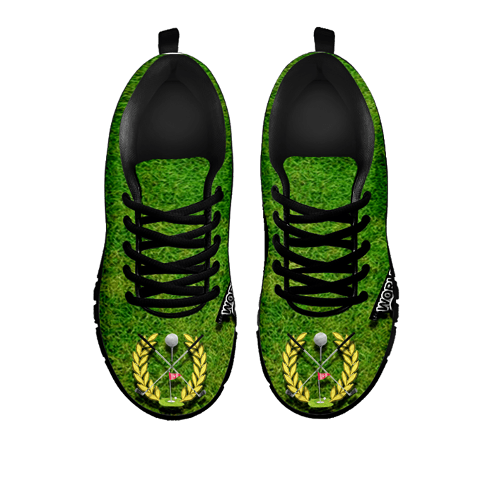 Designs by MyUtopia Shout Out:World's Best Golfing Dad Running Shoes (D),Men's / Mens US5 (EU38) / Green,Running Shoes
