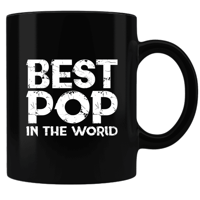 Designs by MyUtopia Shout Out:World's Best Pop Black Coffee Mug,Black,Ceramic Coffee Mug