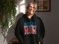 Load image into Gallery viewer, Designs by MyUtopia Shout Out:World&#39;s Best Veteran Mom Core Fleece Pullover Hoodie

