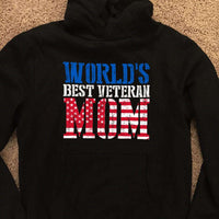 Load image into Gallery viewer, Designs by MyUtopia Shout Out:World&#39;s Best Veteran Mom Core Fleece Pullover Hoodie
