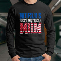 Load image into Gallery viewer, Designs by MyUtopia Shout Out:World&#39;s Best Veteran Mom Long Sleeve Ultra Cotton T-Shirt
