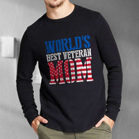 Load image into Gallery viewer, Designs by MyUtopia Shout Out:World&#39;s Best Veteran Mom Long Sleeve Ultra Cotton T-Shirt
