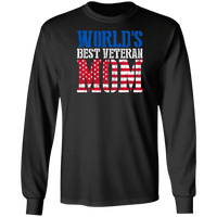 Load image into Gallery viewer, Designs by MyUtopia Shout Out:World&#39;s Best Veteran Mom Long Sleeve Ultra Cotton T-Shirt,Black / S,Long Sleeve T-Shirts
