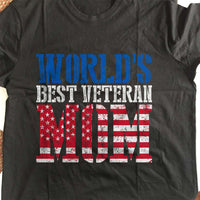 Load image into Gallery viewer, Designs by MyUtopia Shout Out:World&#39;s Best Veteran Mom Unisex Cotton Short Sleeve T-Shirt
