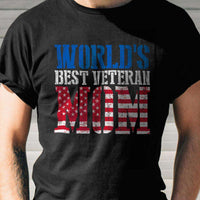 Load image into Gallery viewer, Designs by MyUtopia Shout Out:World&#39;s Best Veteran Mom Unisex Cotton Short Sleeve T-Shirt
