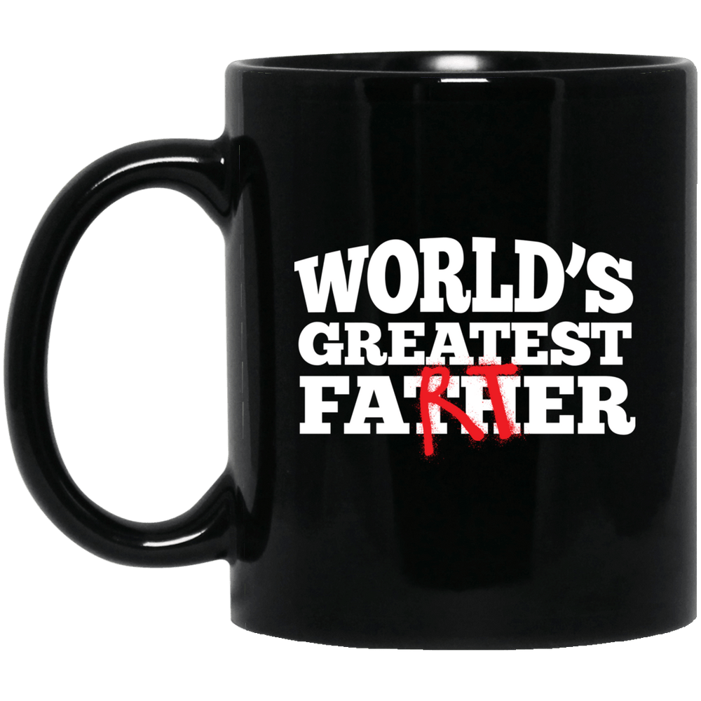 Designs by MyUtopia Shout Out:Worlds Greatest Father (Farter) 11 oz. Ceramic Coffee Mug - Black,Black / One Size,Ceramic Coffee Mug