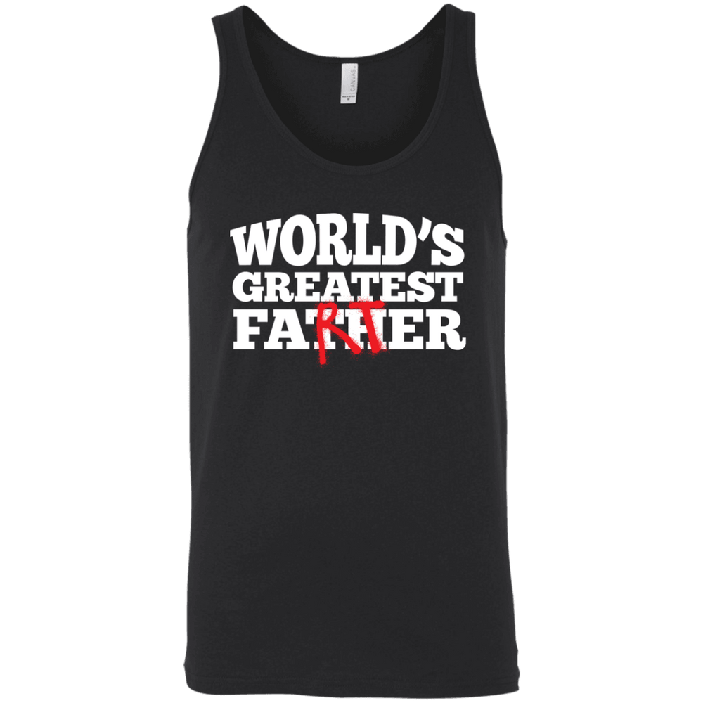 Designs by MyUtopia Shout Out:Worlds Greatest Father (Farter) Unisex Tank Top,Black / X-Small,Tank Tops