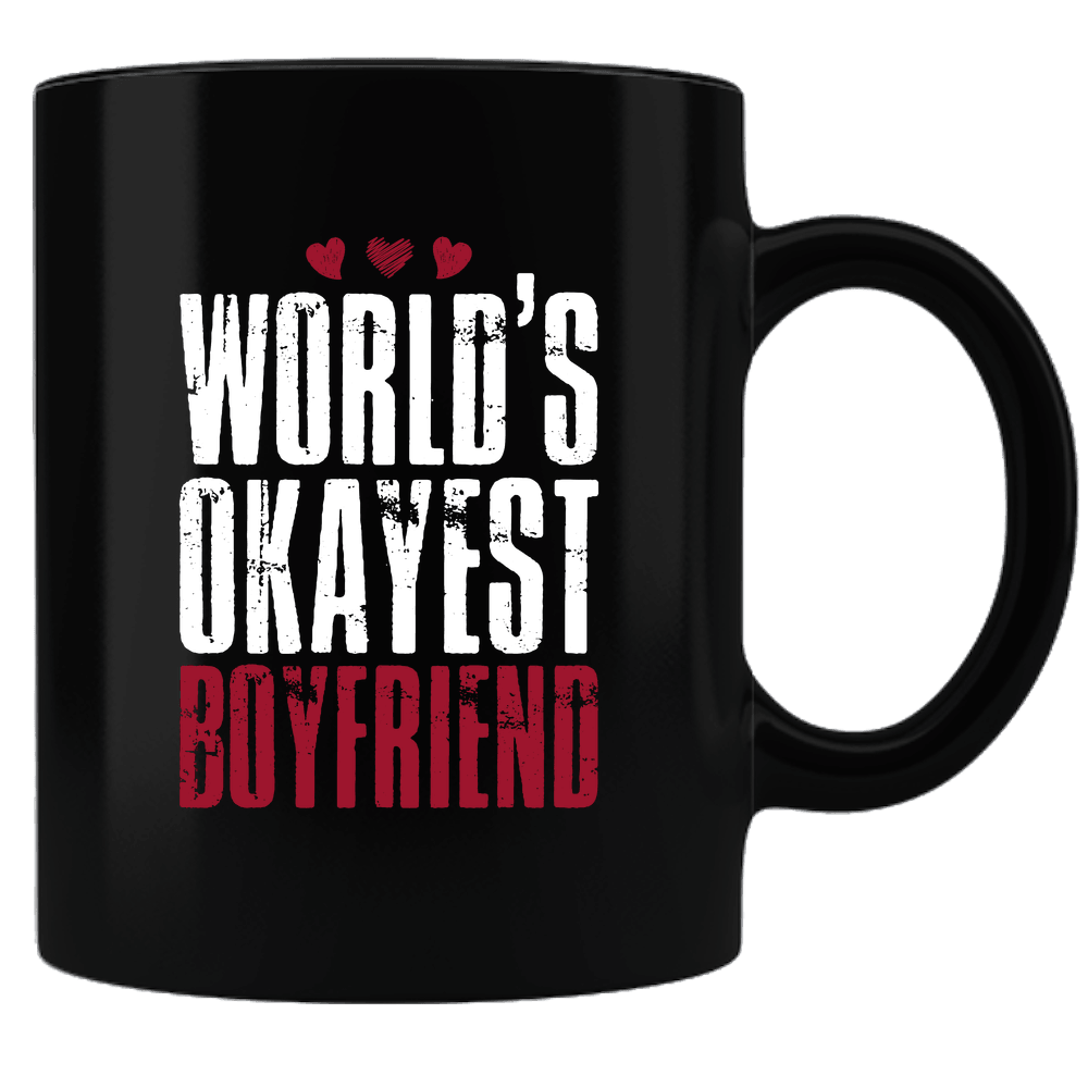 Designs by MyUtopia Shout Out:World's Okayest Boyfriend Valentines Day Gift Humor Ceramic Black Coffee Mug,Default Title,Ceramic Coffee Mug