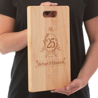 Load image into Gallery viewer, Designs by MyUtopia Shout Out:Years Of Love Personalized Anniversary Gift - Engraved with Names and Years Married Maple Cutting Board
