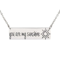 Load image into Gallery viewer, Designs by MyUtopia Shout Out:You are My Sunshine Engraved Personalized Horizontal Bar Necklace
