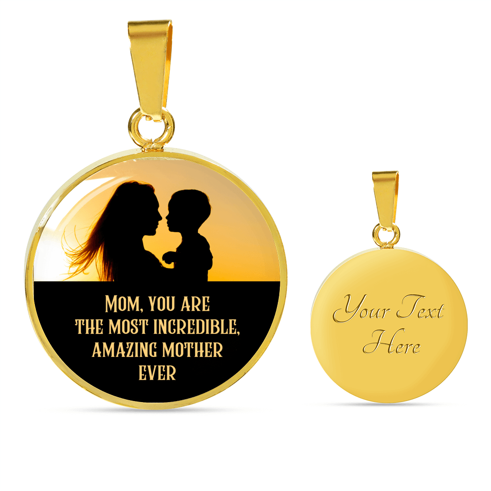Designs by MyUtopia Shout Out:You Are The Most Incredible Mother Liquid Glass Personalized Engravable Keepsake Necklace,Gold / Yes,Necklace