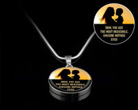 Load image into Gallery viewer, Designs by MyUtopia Shout Out:You Are The Most Incredible Mother Liquid Glass Personalized Engravable Keepsake Necklace,Silver / No,Necklace
