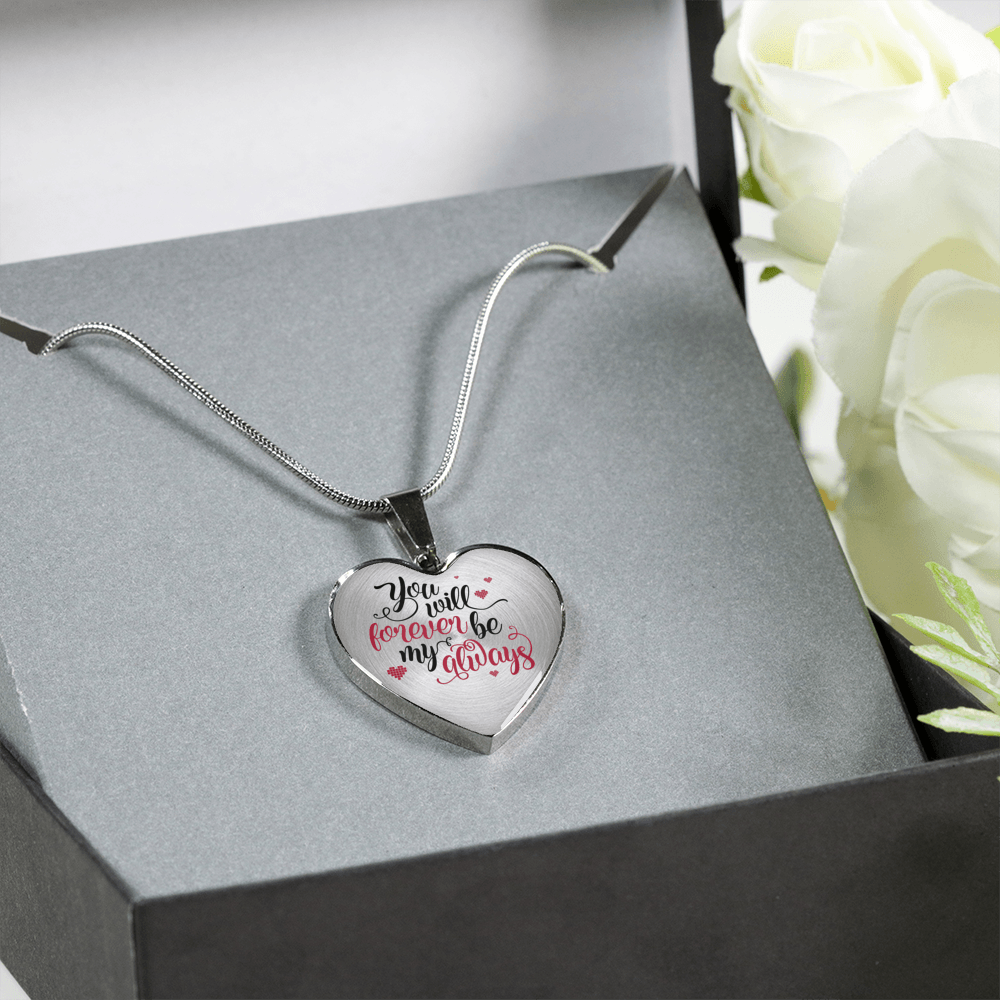 Designs by MyUtopia Shout Out:You Will Forever Be... Heart Bangle,Luxury Adjustable Necklace / No / Silver,Necklace