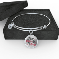 Load image into Gallery viewer, Designs by MyUtopia Shout Out:You Will Forever by My Always Handcrafted Circle Bangle,Bangle-Bracelet adjustable / No / Silver,Necklace
