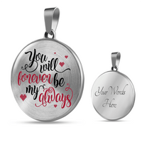 Load image into Gallery viewer, Designs by MyUtopia Shout Out:You Will Forever by My Always Handcrafted Circle Bangle,Luxury Necklace w/ adjustable snake-chain / Yes / Silver,Necklace
