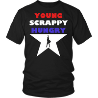 Load image into Gallery viewer, Designs by MyUtopia Shout Out:Young Scrappy Hungry Adult Unisex Cotton Short Sleeve T-Shirt,Short Sleeve Tee / Black / Small,Adult Unisex T-Shirt
