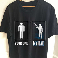 Load image into Gallery viewer, Designs by MyUtopia Shout Out:Your Dad, My Dad Army Man Adult Unisex Cotton Short Sleeve T-Shirt,S / Black,Adult Unisex T-Shirt

