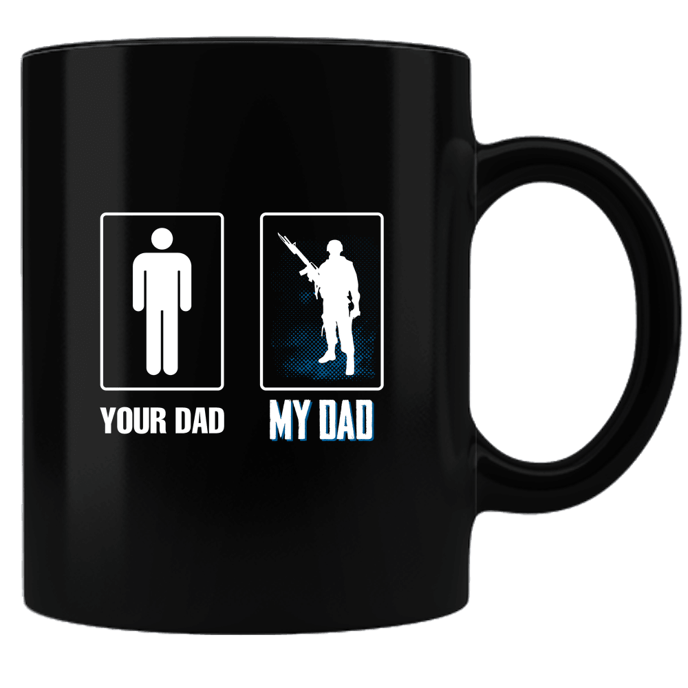 Designs by MyUtopia Shout Out:Your Dad My Dad Army Man Black Ceramic Coffee Mug,Black,Ceramic Coffee Mug