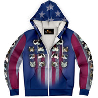 Load image into Gallery viewer, Designs by MyUtopia Shout Out:Your Photos Here American Flag Micro-Fleece Zip Hooded Jacket
