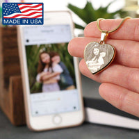 Load image into Gallery viewer, Designs by MyUtopia Shout Out:Your Picture Engraved In Metal Personalized Heart Necklace
