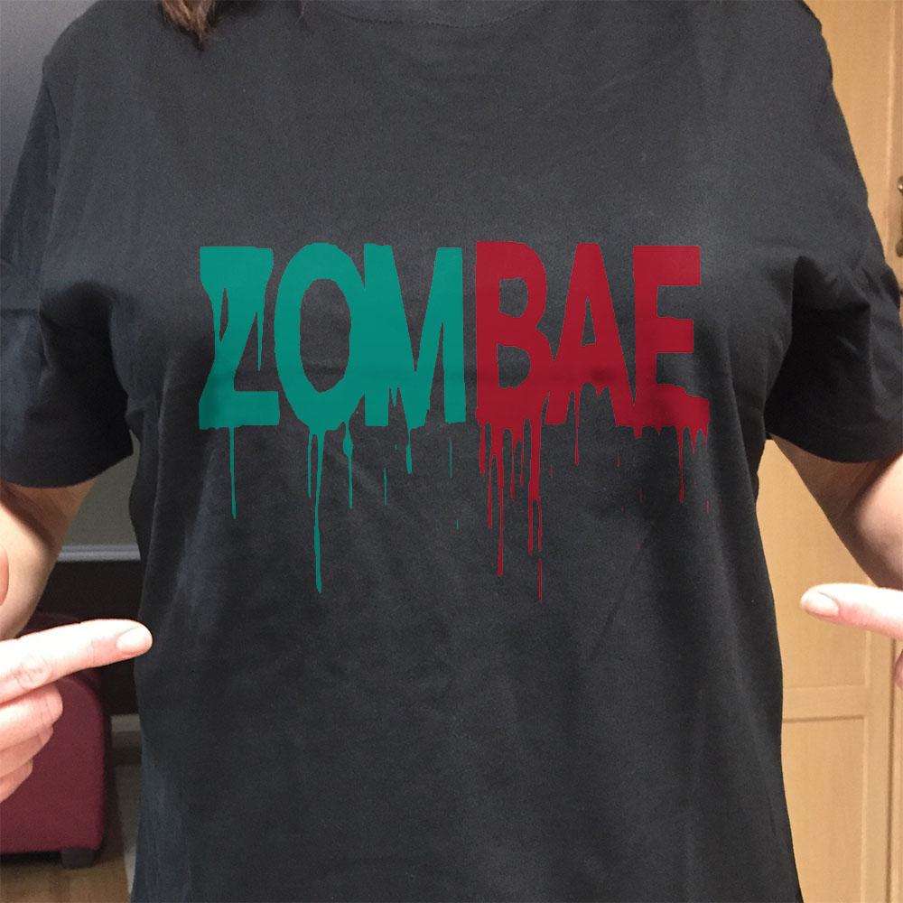 Designs by MyUtopia Shout Out:ZomBae Adult Unisex Cotton Short Sleeve T-Shirt