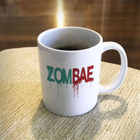 Load image into Gallery viewer, Designs by MyUtopia Shout Out:ZomBae White Ceramic Coffee Mug,11oz / White,Ceramic Coffee Mug
