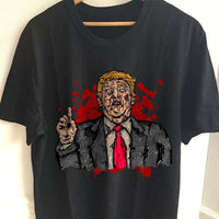 Load image into Gallery viewer, Designs by MyUtopia Shout Out:Zombie Trump Adult Unisex Cotton Short Sleeve T-Shirt,S / Black,Adult Unisex T-Shirt
